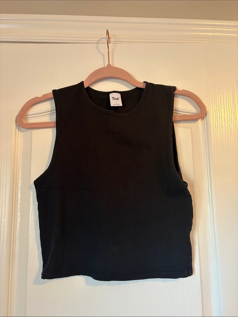 TNA Black Cropped Muscle Tank